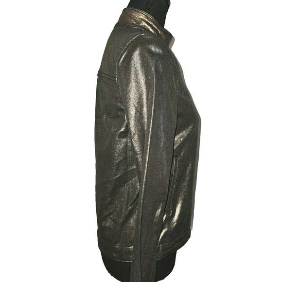NWT! 7 Seven For All Mankind Copper Gold Metallic Biker Jacket Size XS - Picture 8 of 16